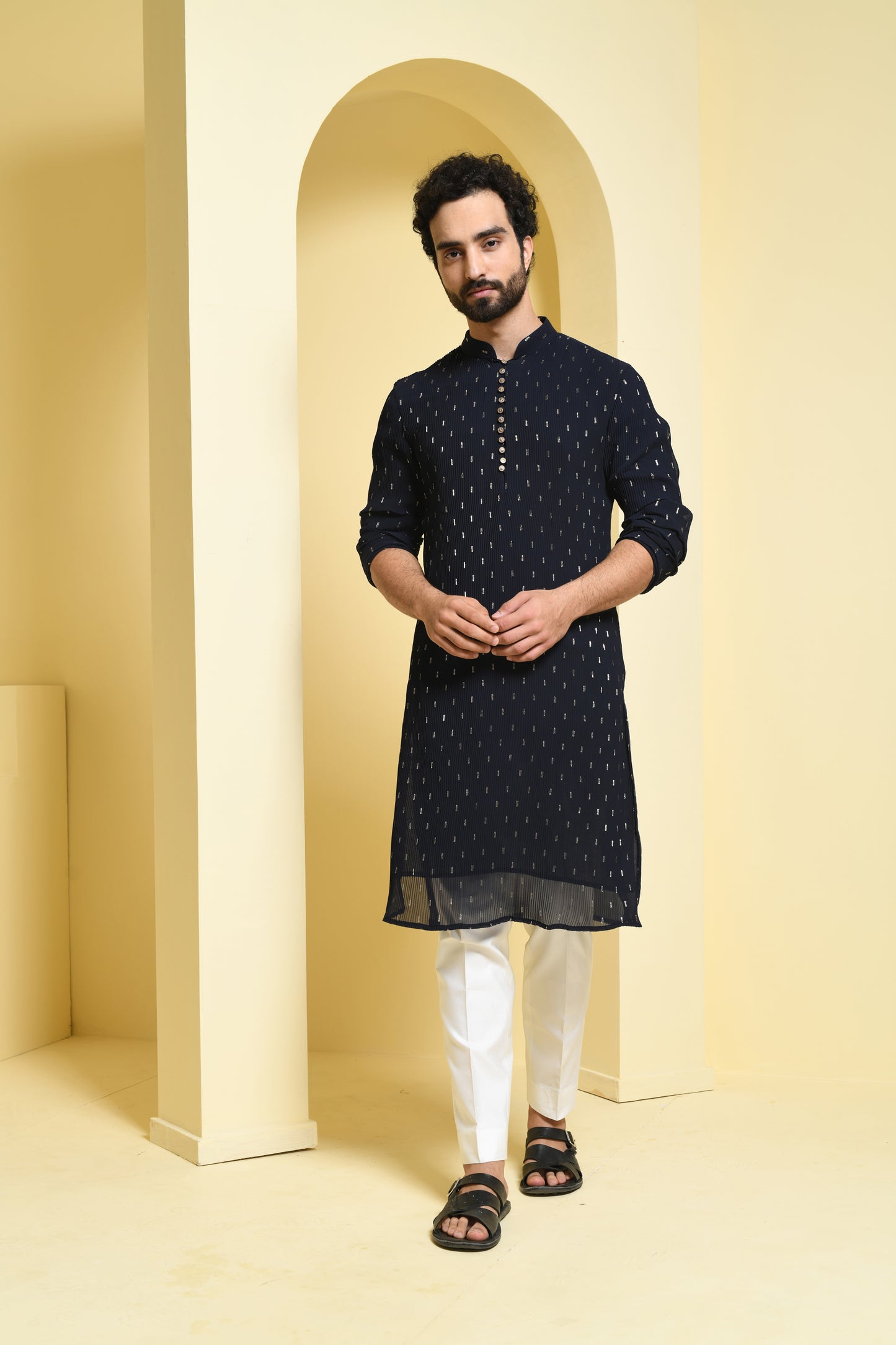 Deep Blue Embellished Kurta Set