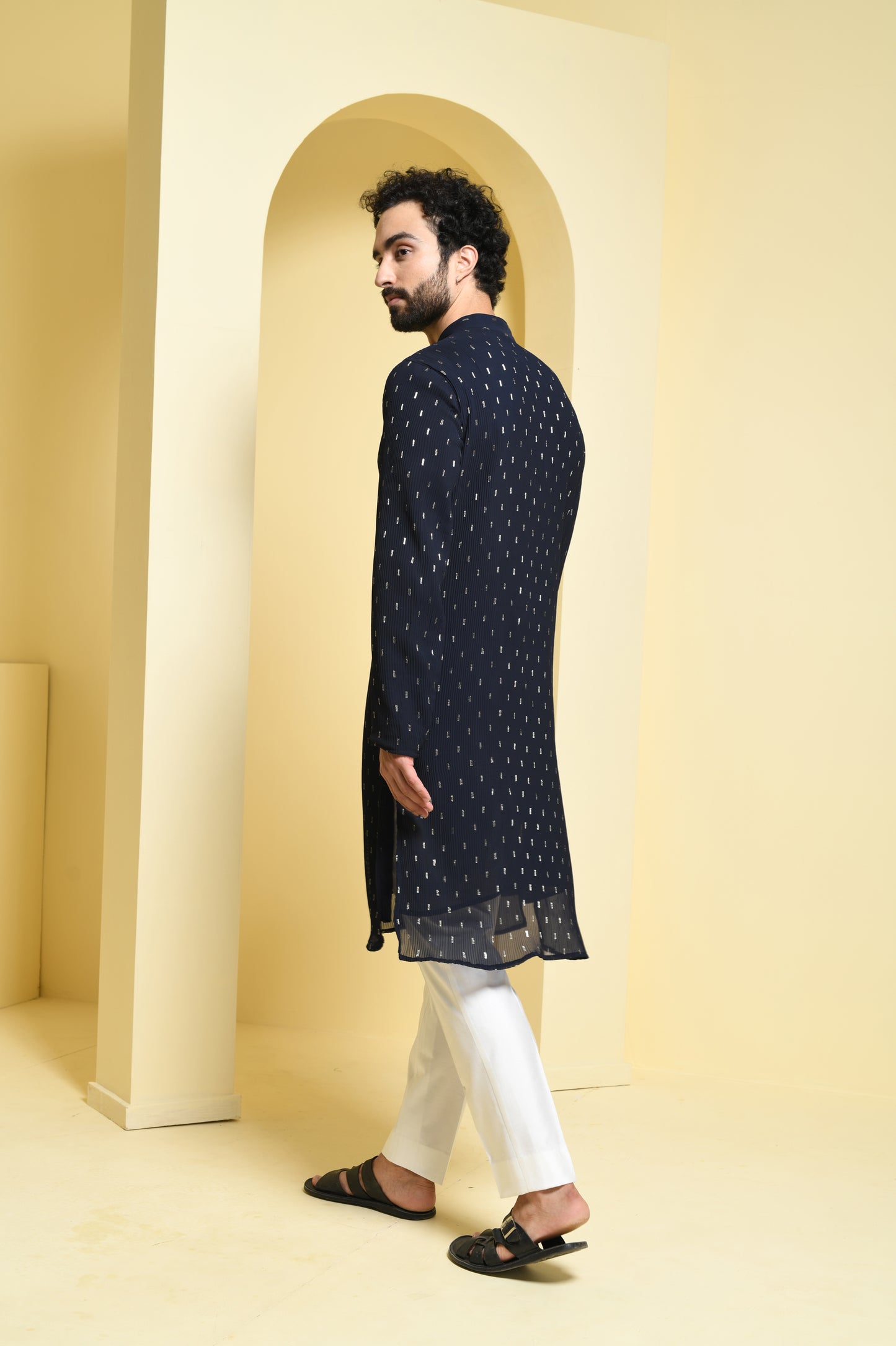 Deep Blue Embellished Kurta Set